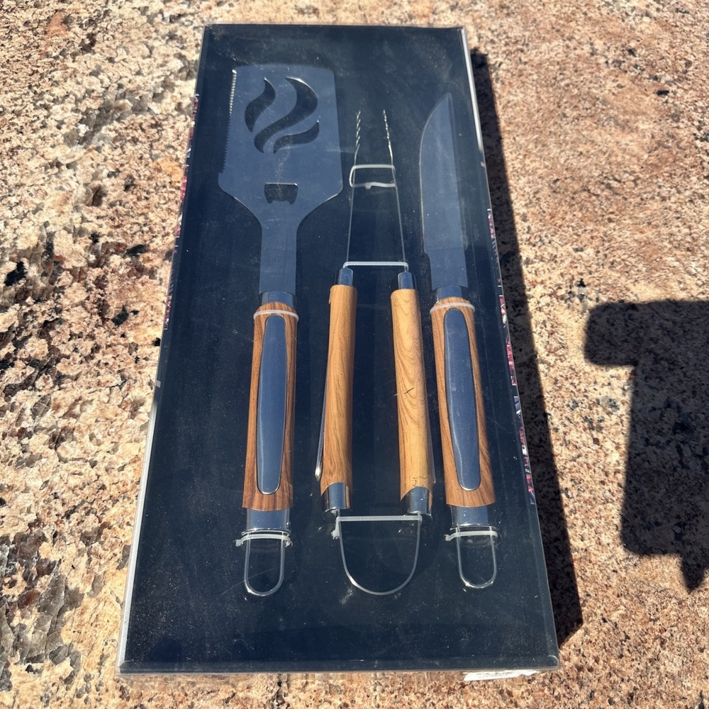 PKP Premier Kitchen Products 3 Piece Barbecue Utensil Set Stainless Steel